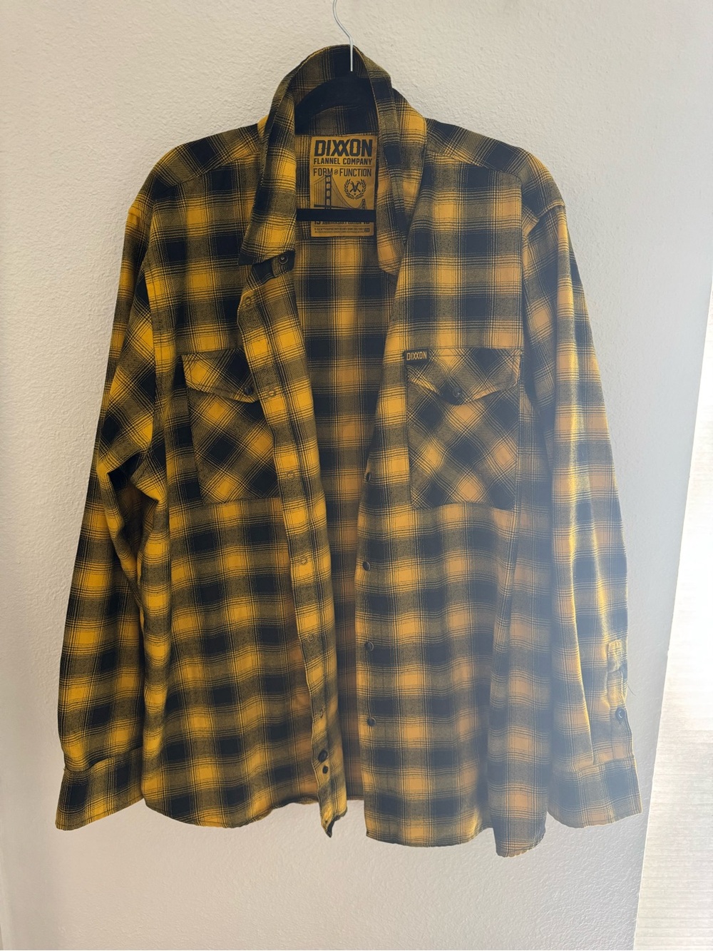 DIXXON Yellow and Black Plaid Shirt Jacket